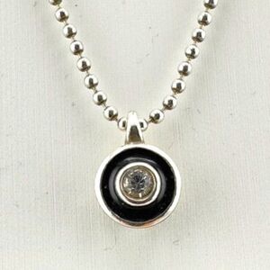 Brighton Black Enamel & Crystal Pendant Necklace